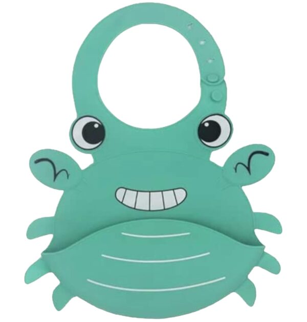 Green crab silicone baby bibs