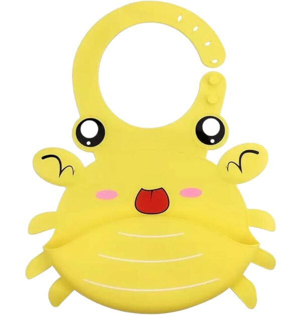 Yellow crab silicone baby bibs