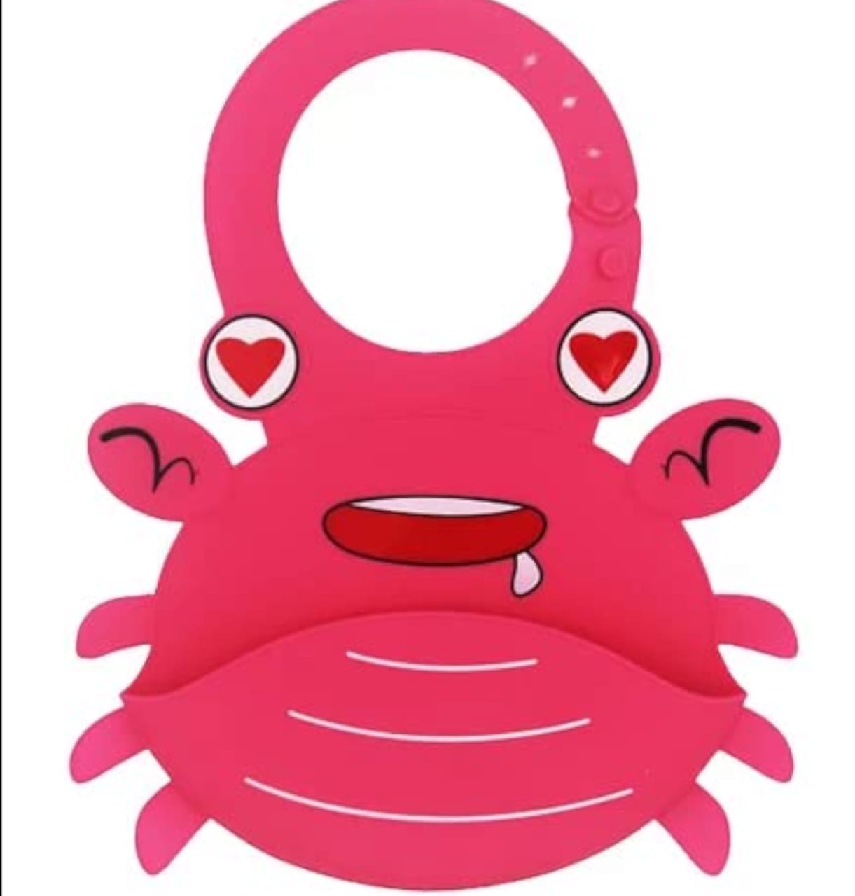 Pink Crab Bib Pink Silicone Crab Baby bibs