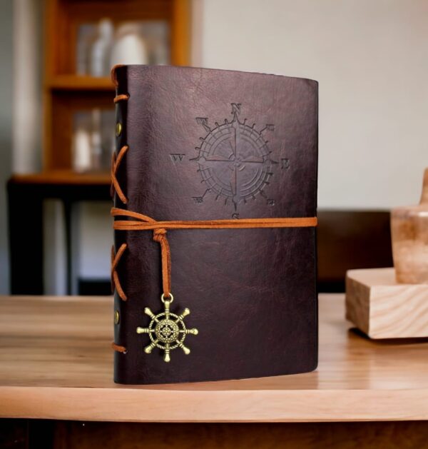 Leather Diary coffee brown Compass