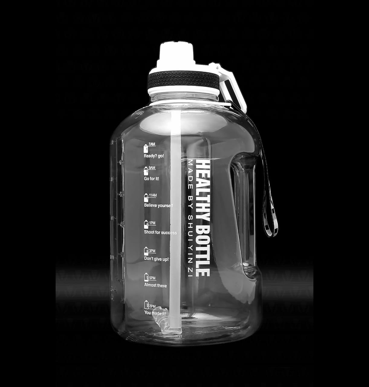 Healthy White Gym Water Bottle